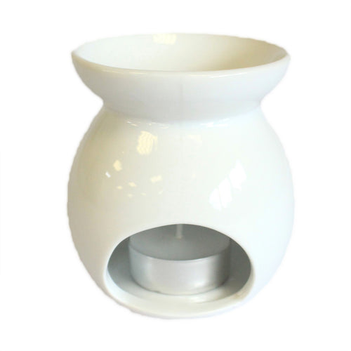 Ceramic White Oil Burner - Tree Cut-out