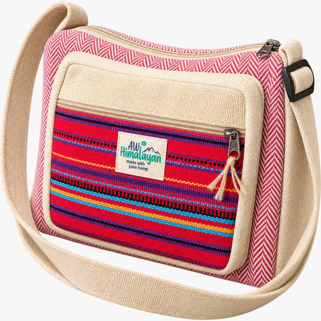 Messenger Bag – Hemp & Cotton (pink)