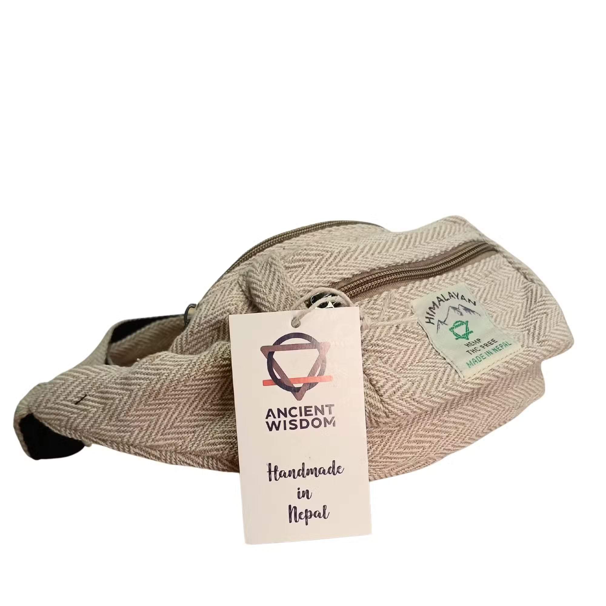Cotton Hemp Style Belt (Fanny) Bag - Natural