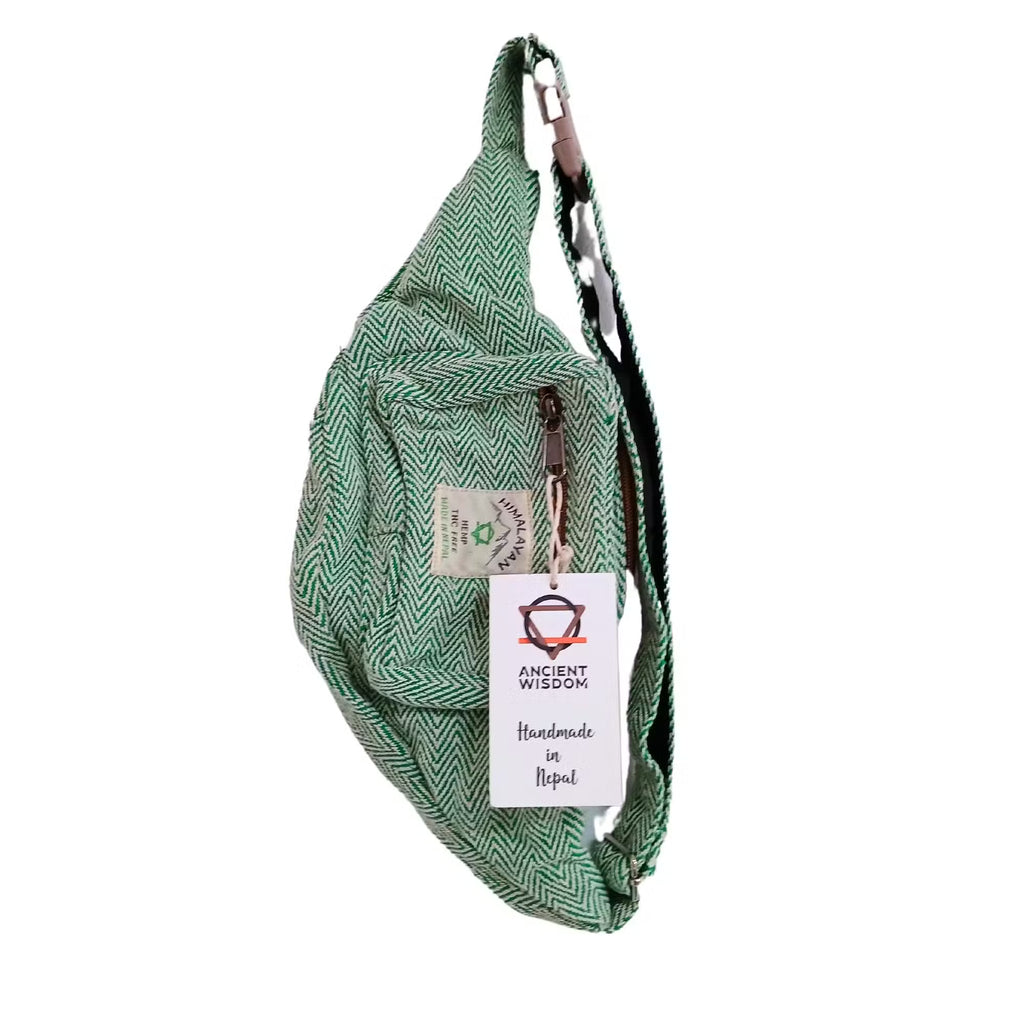 Cotton Hemp Style Belt (Fanny) Bag - Sage