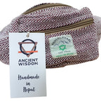 Cotton Hemp Style Belt (Fanny) Bag - Wine