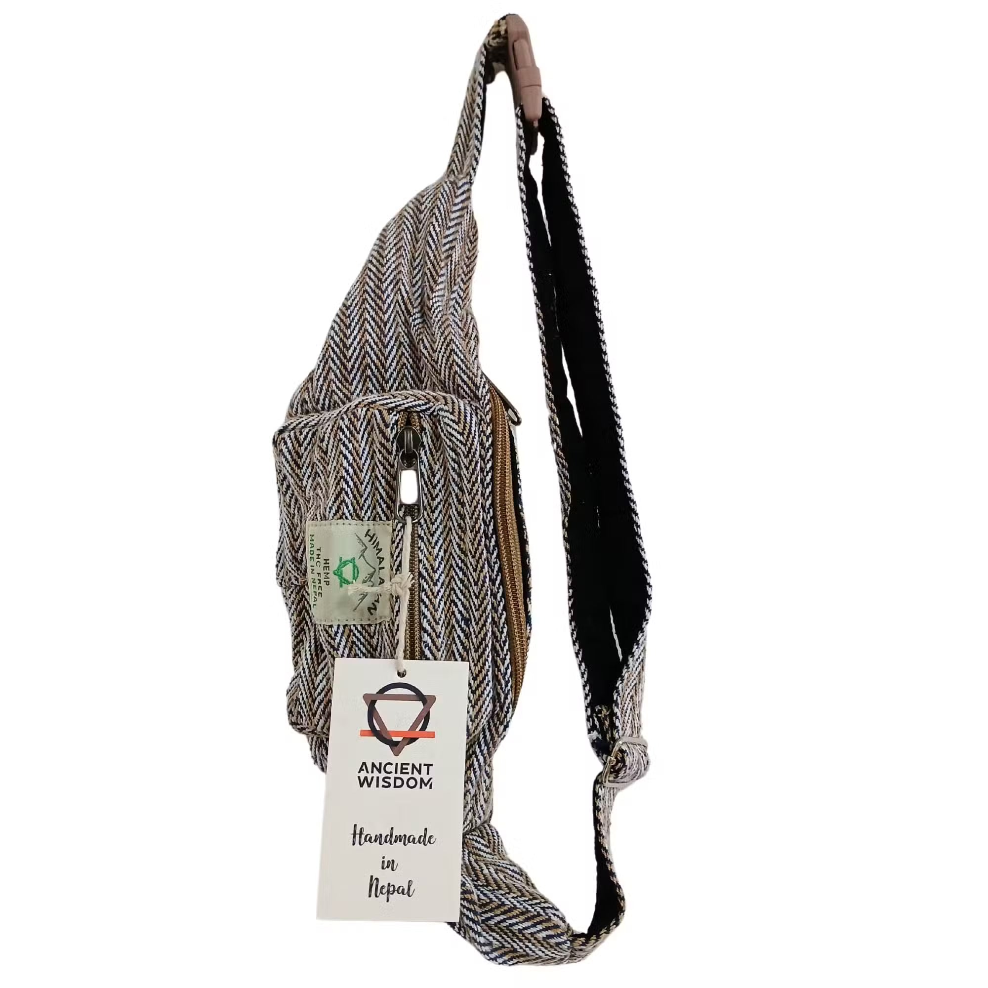 Cotton Hemp Style Belt (Fanny) Bag - Blue