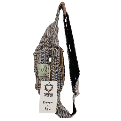 Cotton Hemp Style Belt (Fanny) Bag - Blue