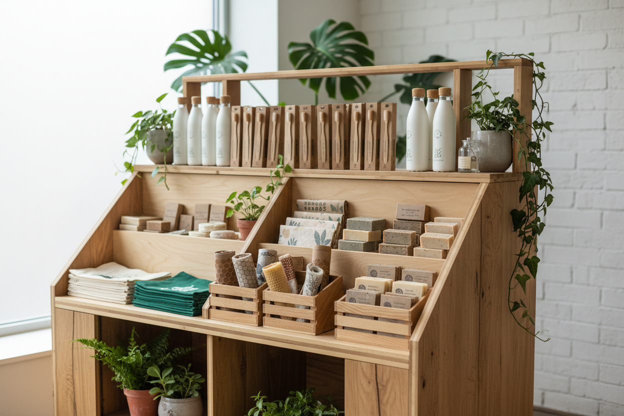 Eco stand with eco friendly products, 