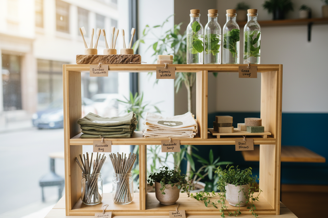 ecostand with ecofriendly products