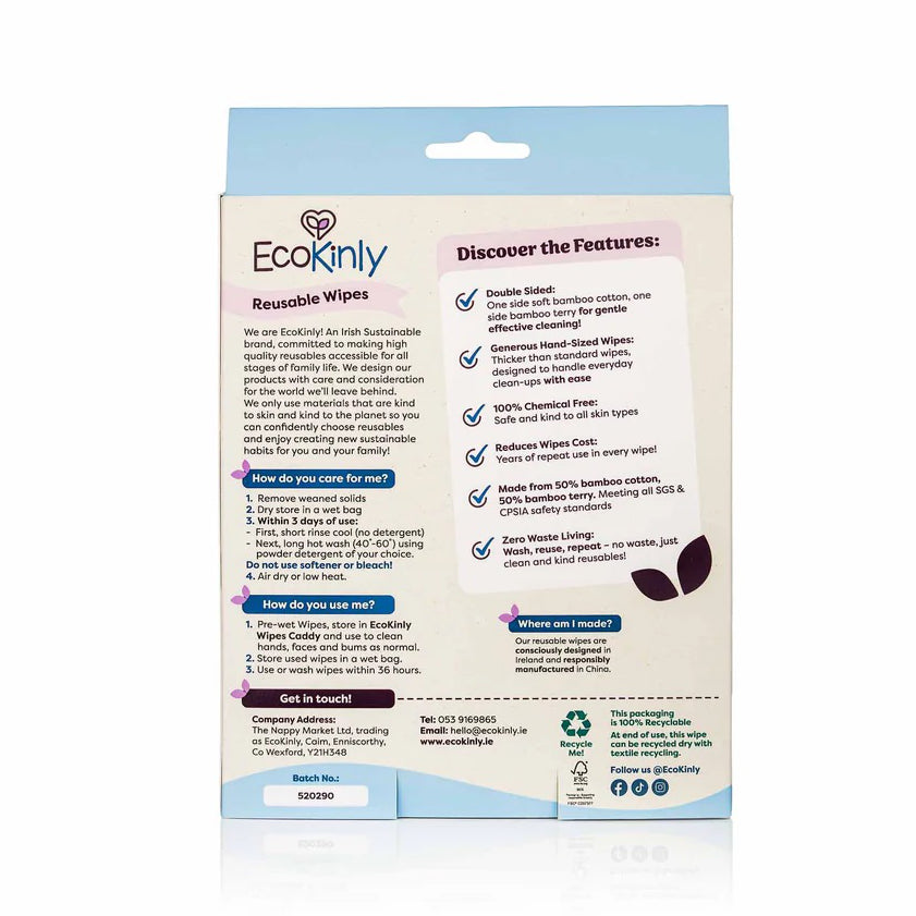 Reusable Wipes - Earth (12 Pack)